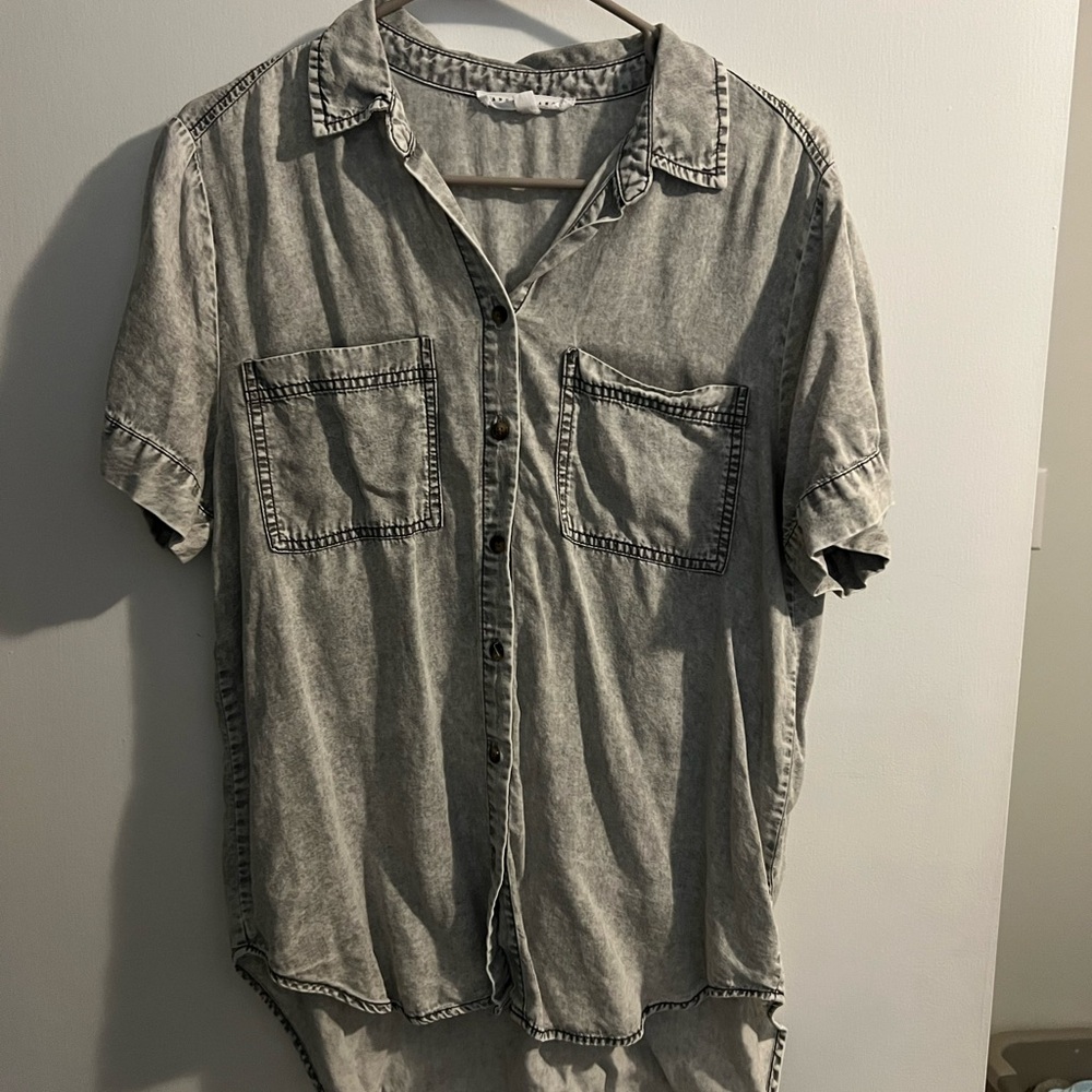 Jane and Delancey Gray Button Down Shirt